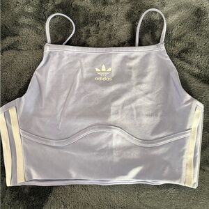 Adidas Violet Crop Bra Tank Top with shimmer